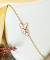 Papillond Or Enamel Butterfly & Floral CZ Silver Bracelet