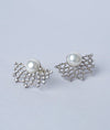 Celestia Lattice Pearl CZ Silver Studs