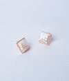 Eclat Rose Gold Plated Italian Silver Studs