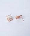 Eclat Rose Gold Plated Italian Silver Studs