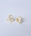 Lunaria Knot Gold Plated CZ Silver Studs