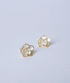 Sakura Bloom Pearl CZ Silver Studs
