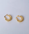 Aurum Drape Twisted Bold Gold Plated Silver Hoops