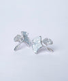 Sakura Whisper Ginkgo Leaf CZ Studded Silver Studs