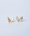 Papillon Oro Butterfly CZ Sterling Silver Studs