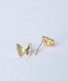 Papillon Brille Butterfly Gold Plated Silver Studs