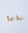 Papillon Brille Butterfly Gold Plated Silver Studs
