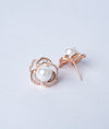 Fiore Divino Floral Pearl Italian Silver Studs