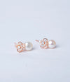 Rosabella Grace Petite Floral Pearl Italian Silver Studs