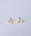 Aarambh Pearl Leaf CZ Silver Studs