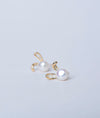 Eclat Perle Gold Plated Pearl CZ Silver Studs