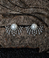 Celestia Lattice Pearl CZ Silver Studs