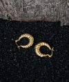 Aurum Drape Twisted Bold Gold Plated Silver Hoops