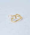 Coeur Dore Pearl Gold Plated Silver Ring