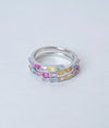 ChromaLuxe Multicolour Baguette CZ Silver Ring