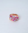 Eclat Rose Petal Cluster CZ Silver Ring