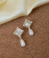 Nooriyan Elegance Pearl CZ Silver Earrings
