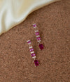 Raaga Roshni Magenta Italian Silver Long Earrings