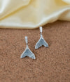 Sirena Azure Mermaid Tail CZ Sterling Silver Studs