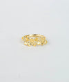 Mallika Gold Plated Floral Band Silver Ring