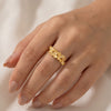 925 Silver Mallika Gold Plated Floral Band Ring for Women