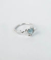 Hridaya Blue Heartstone Butterfly CZ Silver Ring