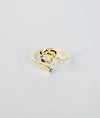 Pushpa Gold Plated Rosebud CZ Silver Ring