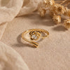 925 Silver Pushpa Gold Plated Ring for Women