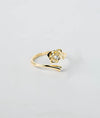 Pushpa Gold Plated Rosebud CZ Silver Ring