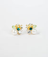 Eclat Botanique Floral CZ Silver Studs