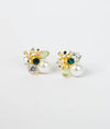 Eclat Botanique Floral CZ Silver Studs