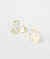 Taruva mother of pearl floral CZ Silver Studs