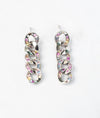 Aurora Link Multi Stone Glam CZ Silver Earrings