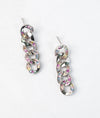 Aurora Link Multi Stone Glam CZ Silver Earrings