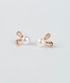 Mrinala Pearl Bunny Italian Silver Stud Earrings