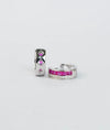 Rasika Ruby Prism & CZ Silver Studs