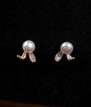 Mrinala Pearl Bunny Italian Silver Stud Earrings