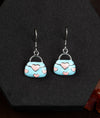 Bijou Amour Heart Bag CZ Silver Stud Earrings