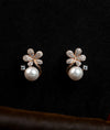 Eclat Bloom Pearl Floral Italian Silver Earrings