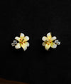 Mallika Enamel Bloom CZ Sparkle Silver Studs