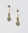 Neelanjali Sapphire Drop Art Deco Silver Earrings