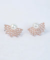 Etoile Aura Pearl Mesh Italian Silver Stud Earrings