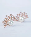Etoile Aura Pearl Mesh Italian Silver Stud Earrings