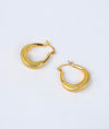 Suvarna Textured Gold Plated Silver Hoop Earrings
