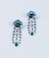 Noorva Ethereal Enamel Blue CZ Silver Earrings