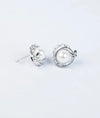 Etoile Bellezza Pearl Adorned CZ Silver Studs