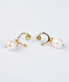Nerida Grace Gold Plated Pearl Drop Silver Studs