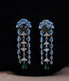 Noorva Ethereal Enamel Blue CZ Silver Earrings