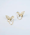 Papillon D`Or CZ Silver Studs