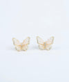 Aureole Papillon CZ Silver Butterfly Studs